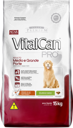 Ração Seca VitalCan Pro para Cães Adultos Porte Médio 15kg