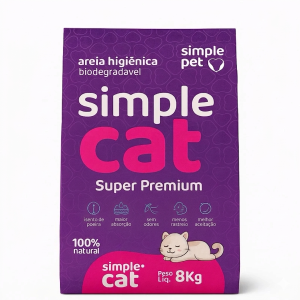 Areia higiênica Simple Cat grãos Mistos biodegradavel 8kg