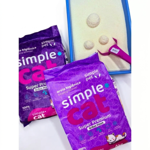 Areia higiênica Simple Cat grãos Finos Finos 4kg